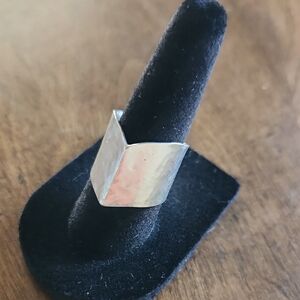 Silpada Silver Chevron Wide Band Ring